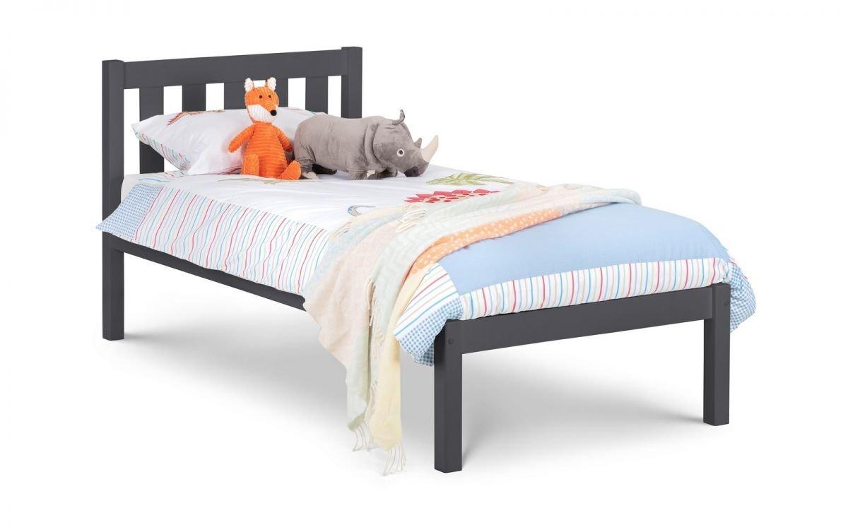Anthracite Lacquer Solid Pine Low Foot End Bed